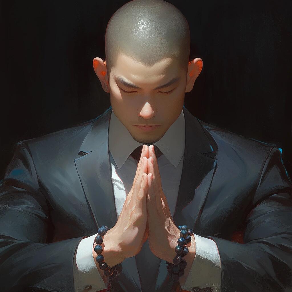 远离世俗男生作揖戴手串个性AI头像_10