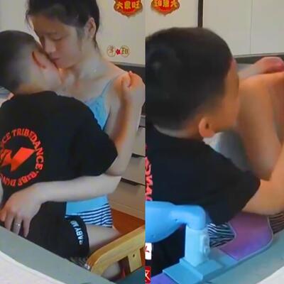 亲亲抱抱求安慰,妈妈用身体缓解孩子考试压力