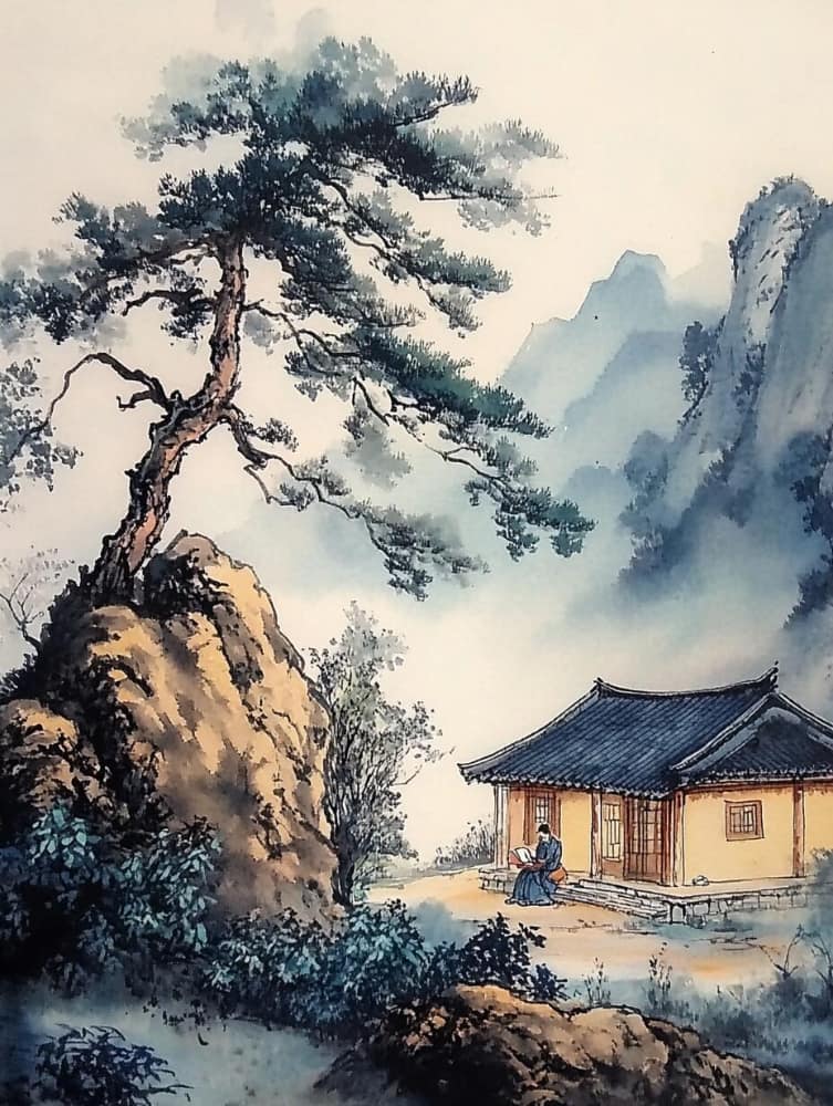 女人幸运又聚财的图片山水画_1