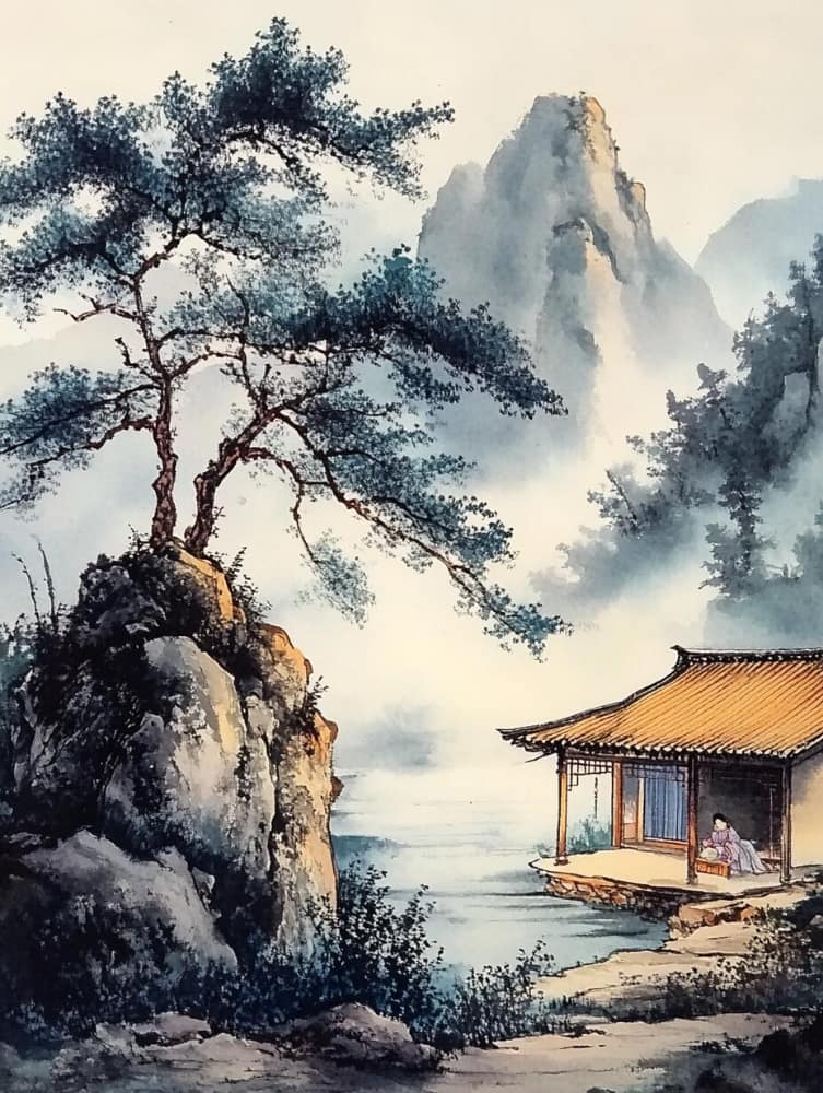 女人幸运又聚财的图片山水画_2