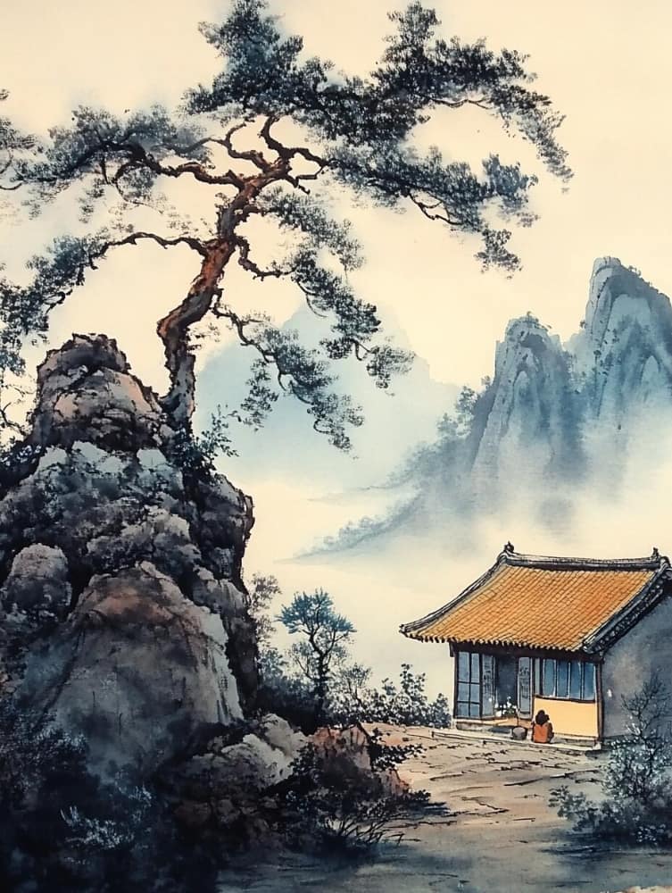 女人幸运又聚财的图片山水画_3
