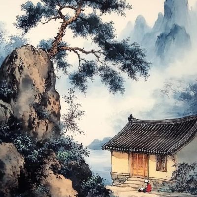 女人幸运又聚财的图片山水画