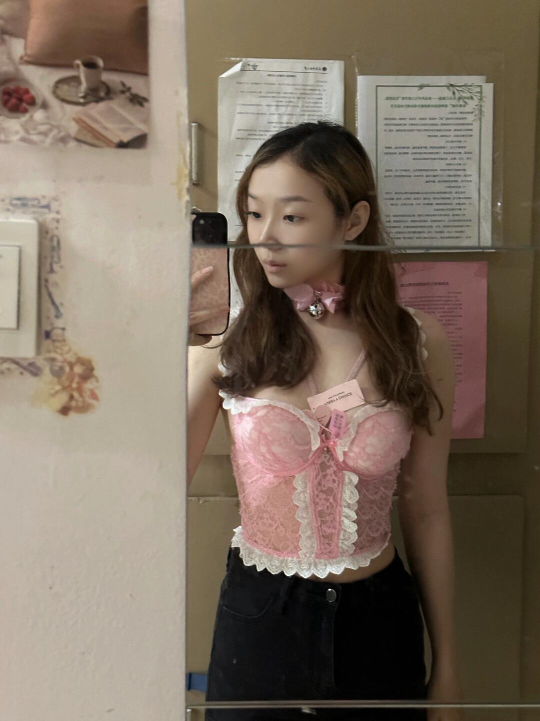 歪歪fussyy鱼骨胸衣性感胸罩自拍图片_3