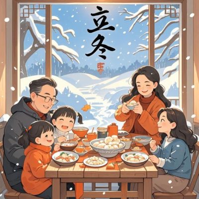立冬吃饺子Ai配图图片