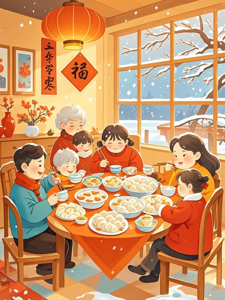 立冬吃饺子Ai配图图片_3