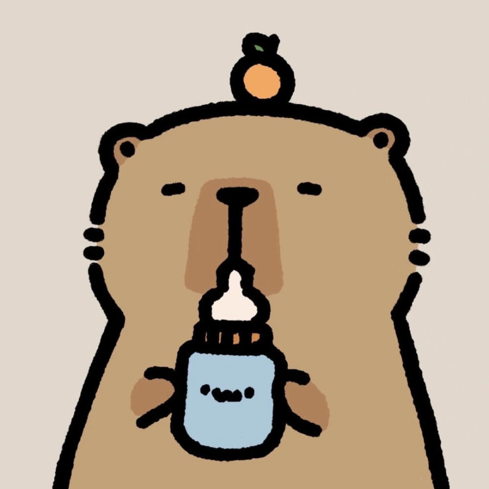 水豚卡皮巴拉简单线条卡通可爱头像_3