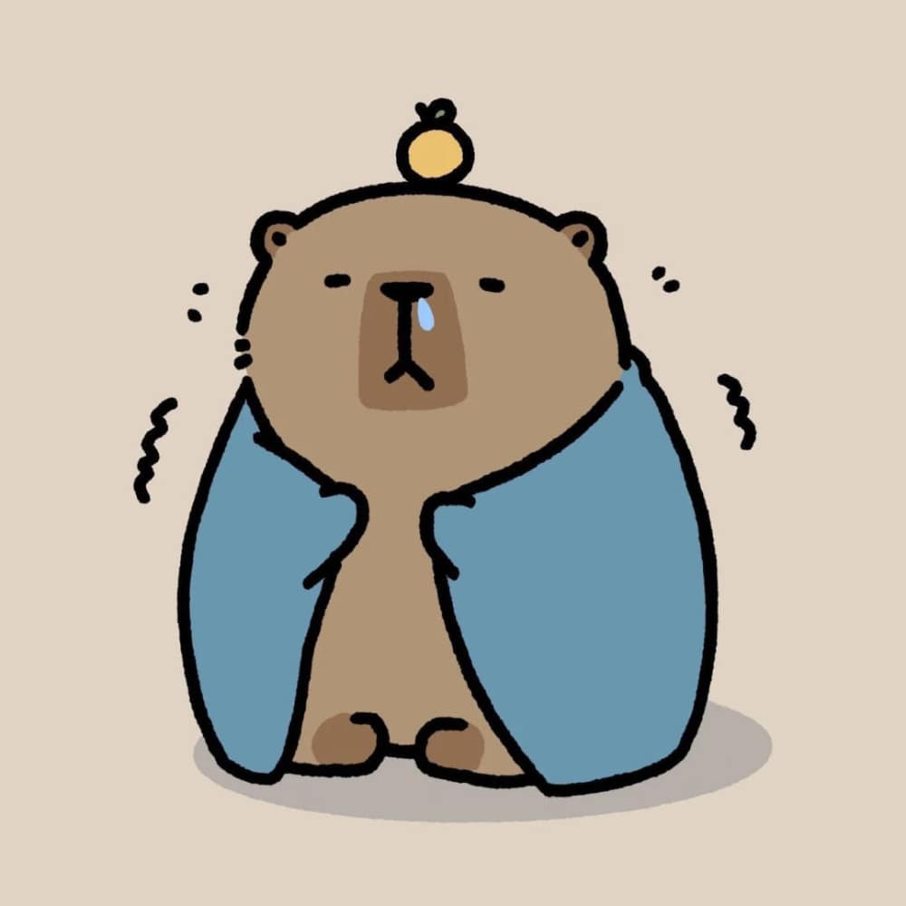 水豚卡皮巴拉简单线条卡通可爱头像_8