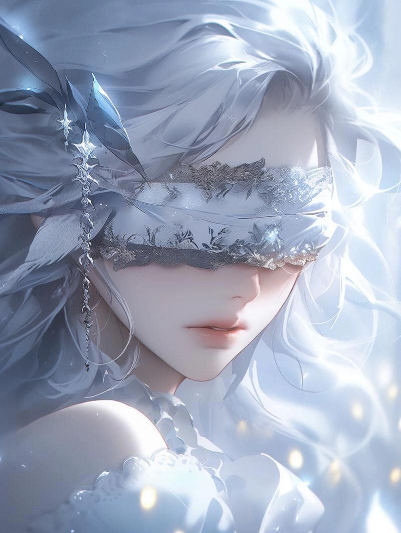 AI绘制蒙眼睛图片女伤感唯美_1