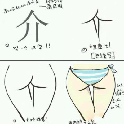 女生裙子底下的视角怎么画步骤演示图片