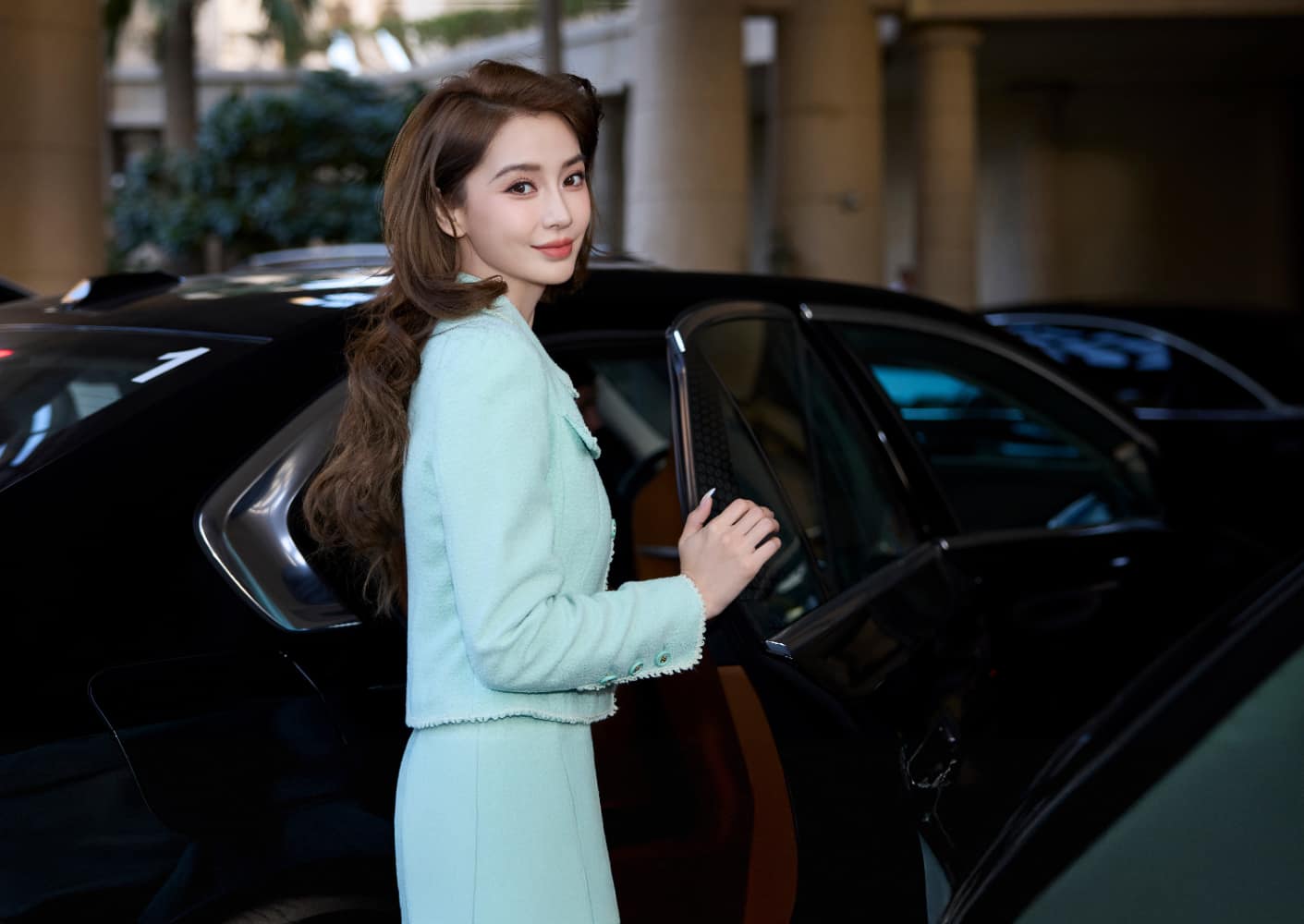 Angelababy薄荷绿小香穿搭图片_1