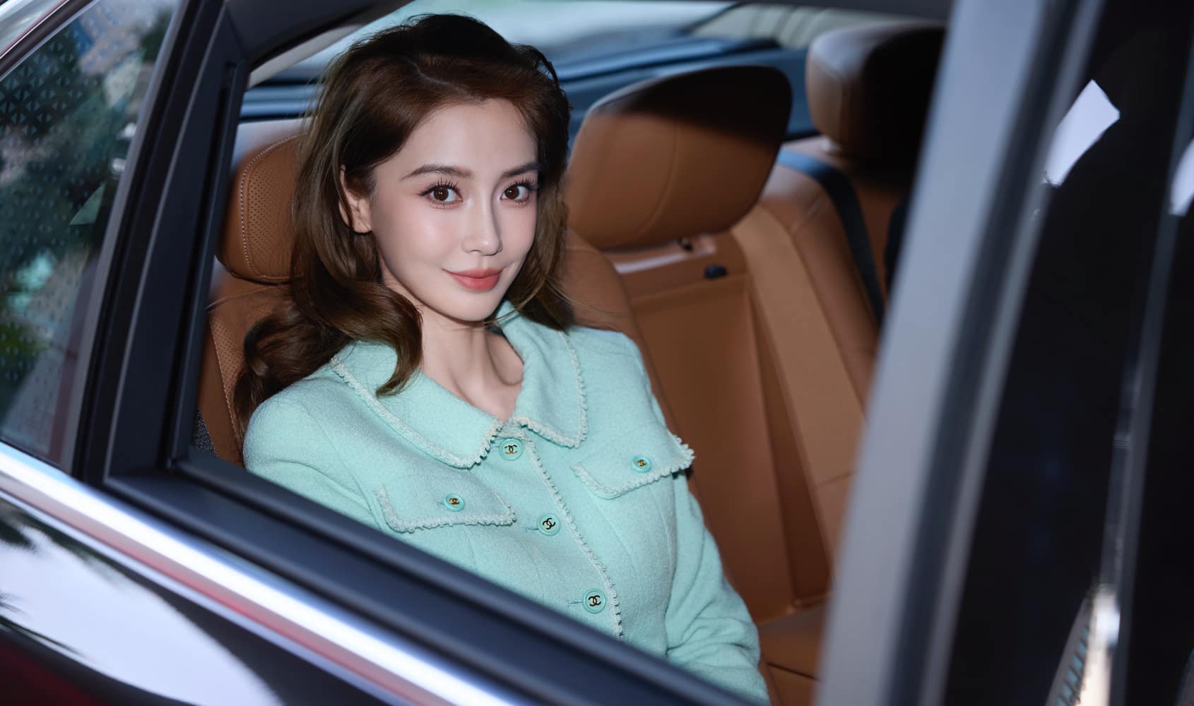 Angelababy薄荷绿小香穿搭图片_7