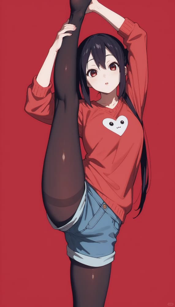 LoRA生成可爱的二次元少女一字马图片_2