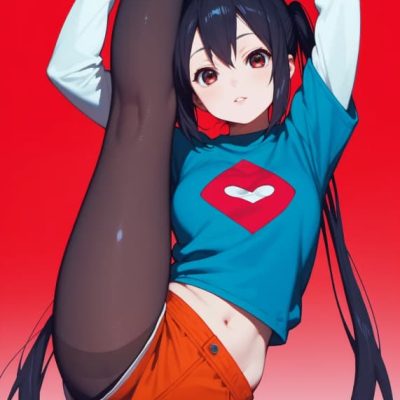 LoRA生成可爱的二次元少女一字马图片