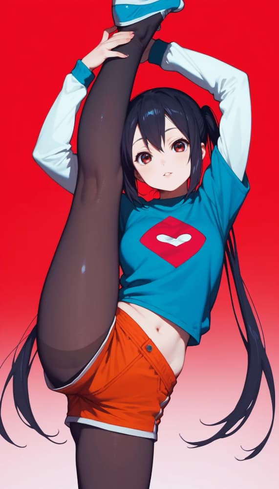 LoRA生成可爱的二次元少女一字马图片_4