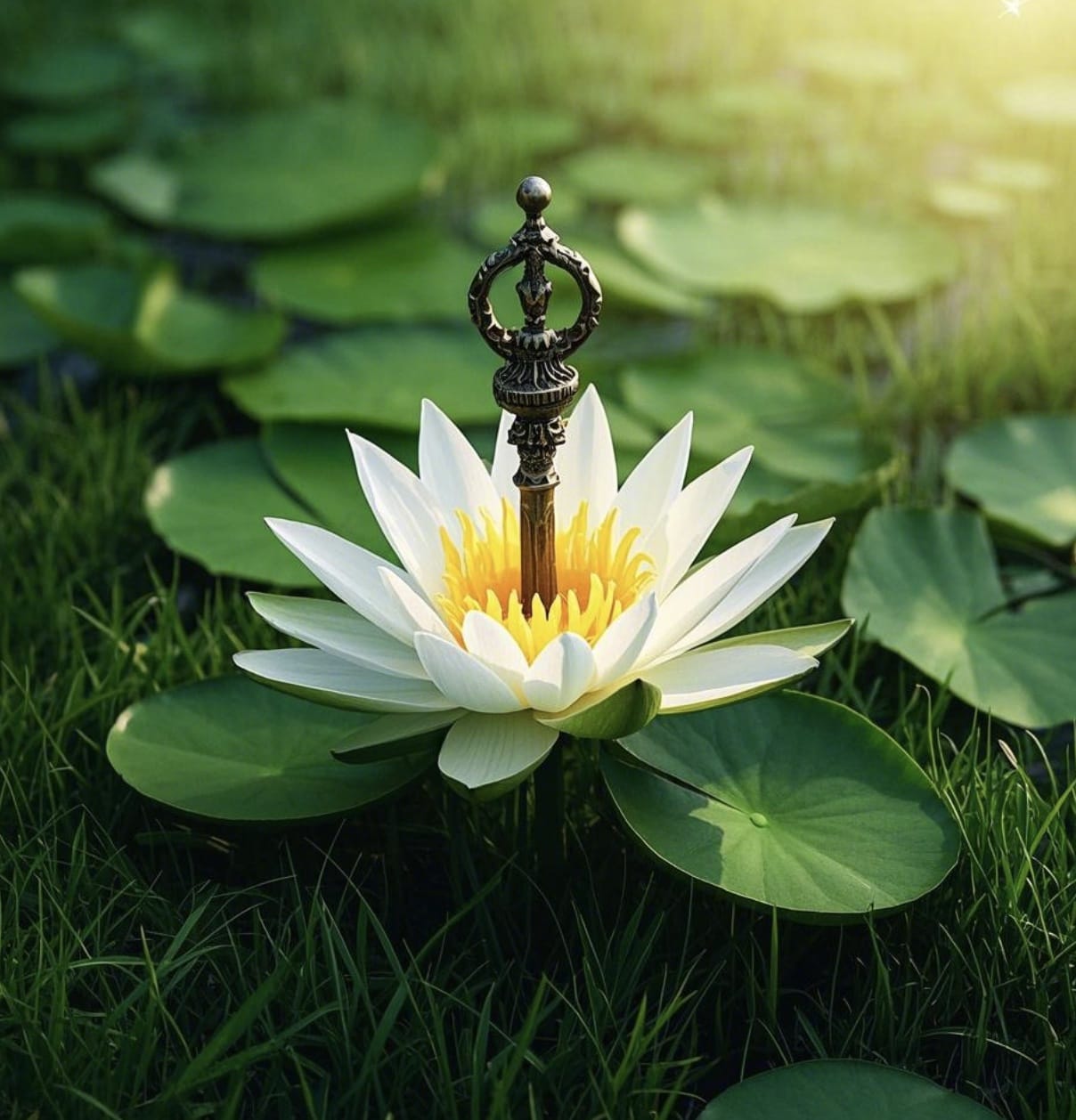 金刚杵进入莲花的AI生成图片_1