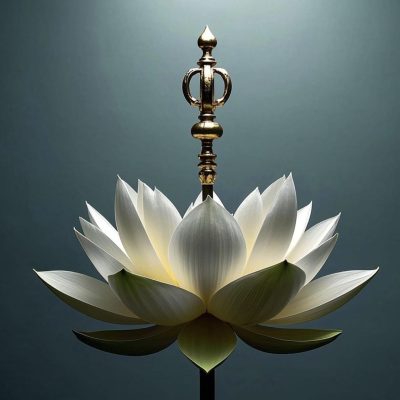 金刚杵进入莲花的AI生成图片
