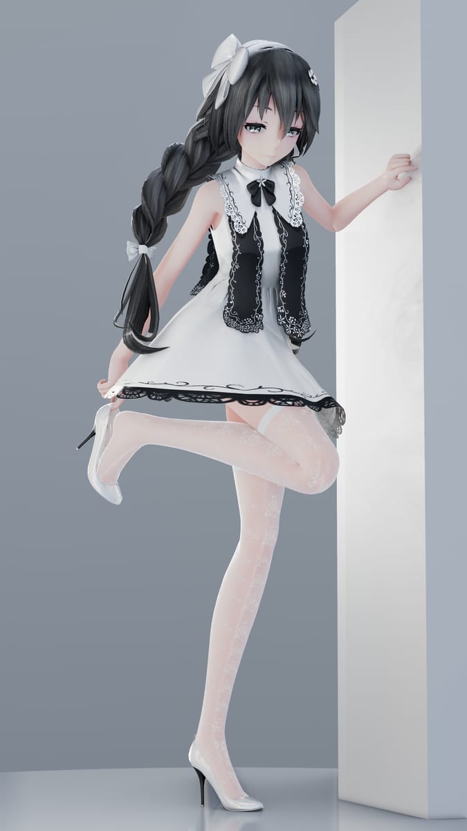 动漫白丝美女掀裙子露内裤图片_7