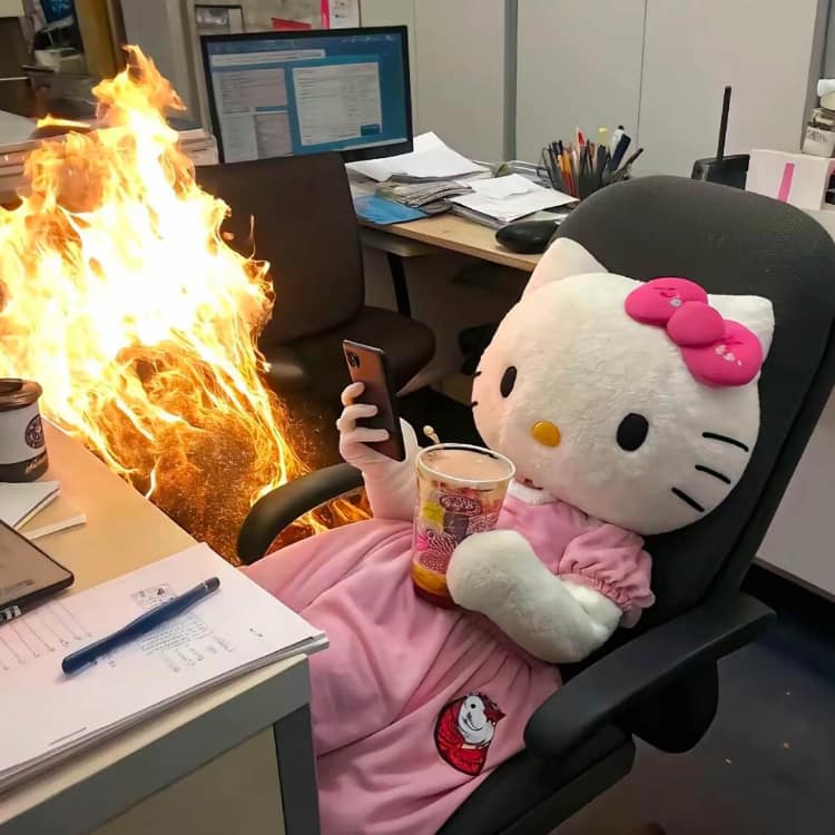 hello kitty职场打工人微信头像_2