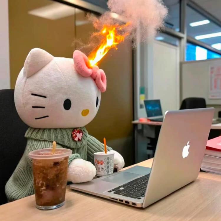 hello kitty职场打工人微信头像_3