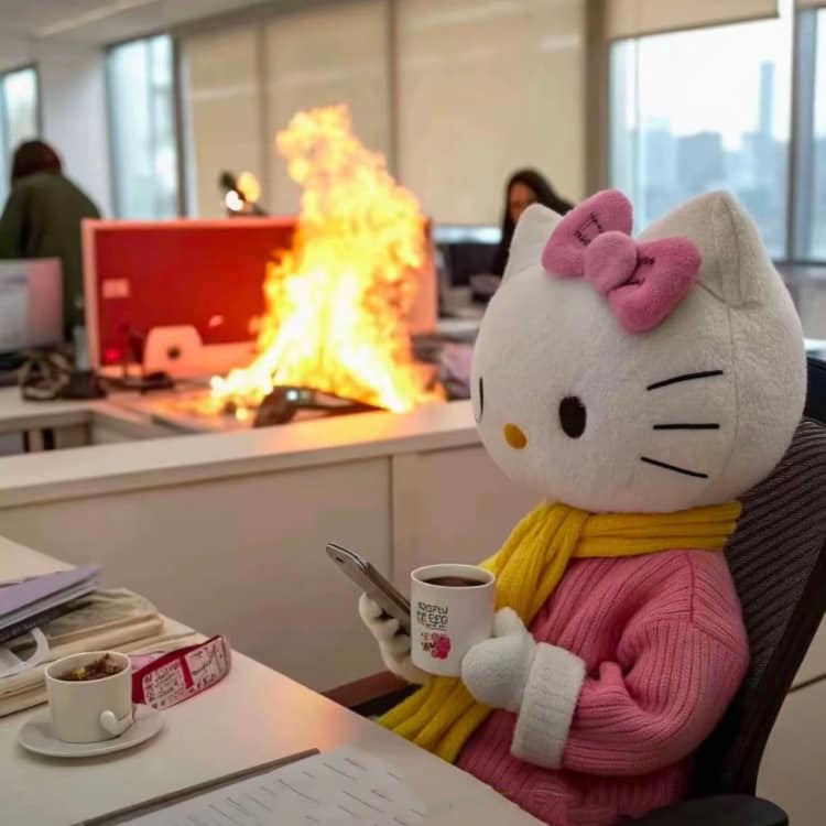 hello kitty职场打工人微信头像_6