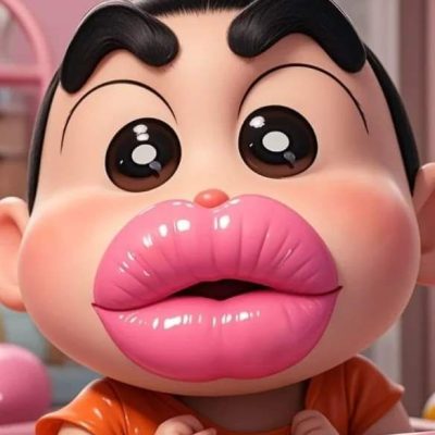 蜡笔小新嘟嘟唇大红唇 AI图片