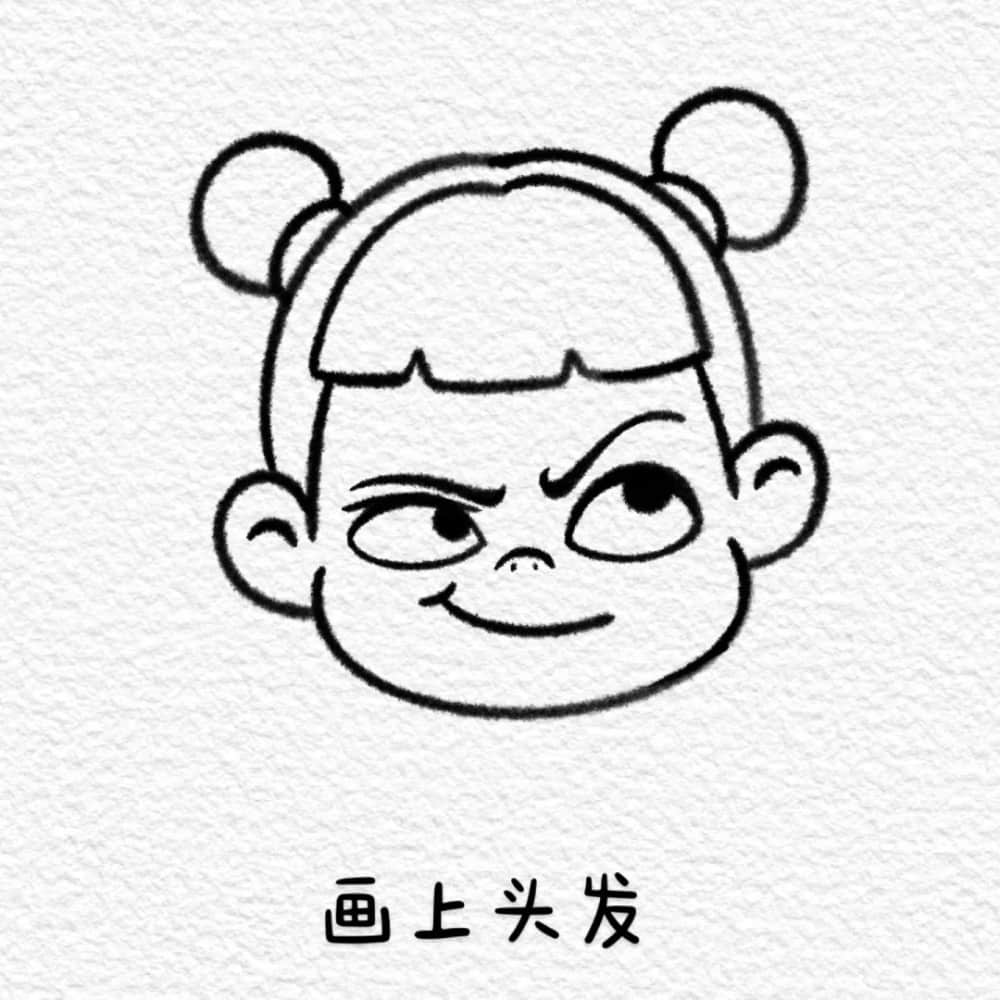 哪吒2简笔画步骤图片_6