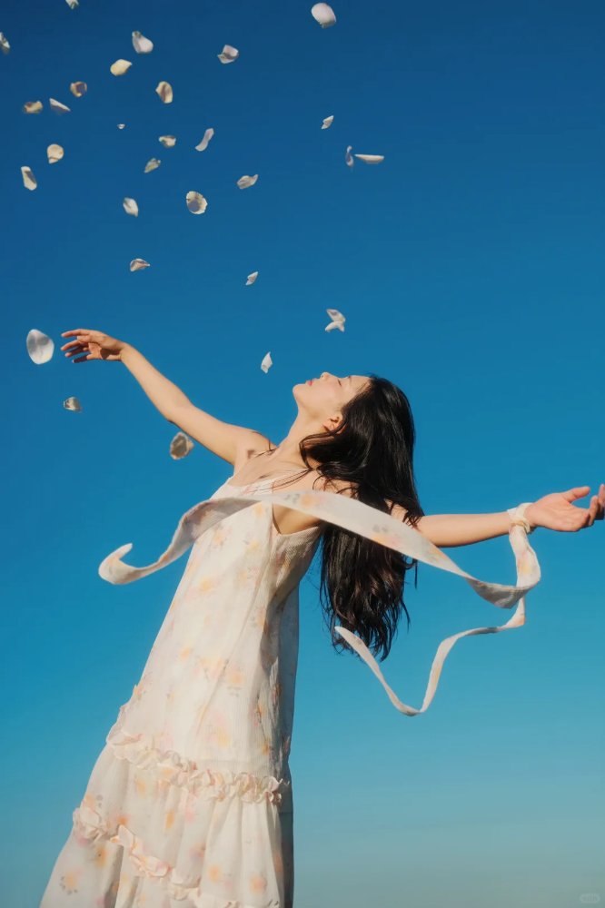 一只手撒花瓣的飘落图片_2